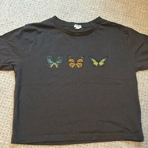 Garage cropped butterfly graphic tee